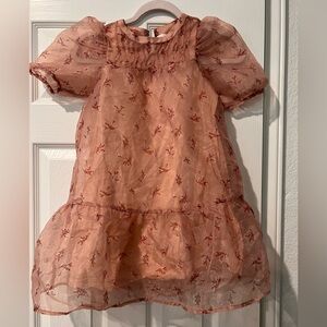 Zara Peach Floral Kids Dress